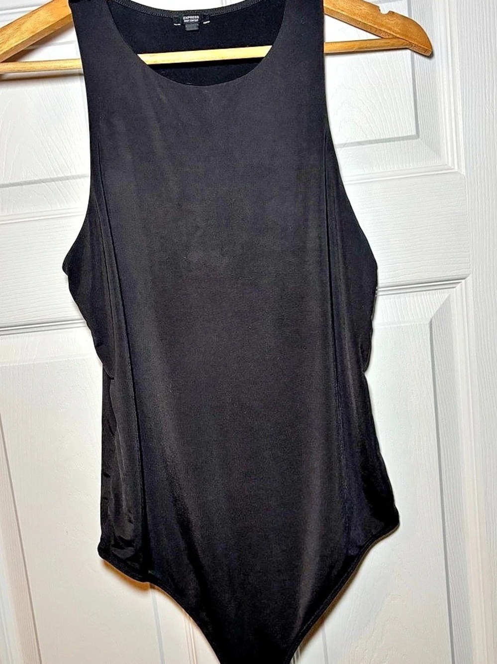 Express Body Contour High Neck Sleeveless Bodysuit Black Medium